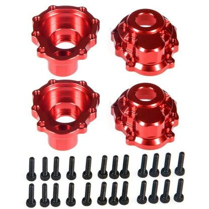 4Pcs Aluminum Front & Rear Steering Knuckle Portal Cover，Red | Upgrade Parts, For Tra-xxas 1/10 TRX-4 TRX-6, RC Crawler Car - color: Red