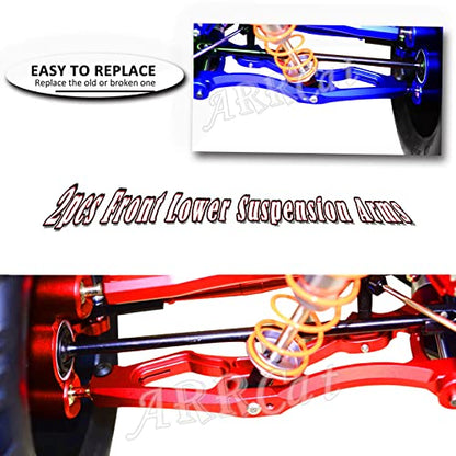 Aluminum Front Suspension Arms Upgrades Part for 1/8 Kraton,Outcast,Notorious,Talion 6S BLX,ARRCat 4pcs Front Lower Upper Swing Arm Set Hops up w/Pivot Balls,Red