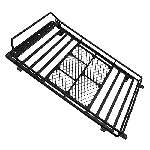 Metal Luggage Carrier Roof Rack with LED Light Bar Compatible with Axial SCX10 Traxxas TRX-4 RC4WD CC01 D90 1/10 RC Crawler Car（245mm X 150mm）