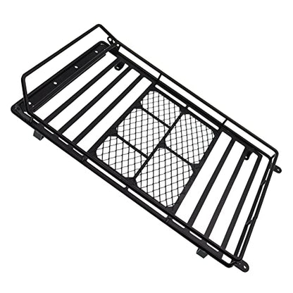 Metal Luggage Carrier Roof Rack with LED Light Bar Compatible with Axial SCX10 Traxxas TRX-4 RC4WD CC01 D90 1/10 RC Crawler Car（245mm X 150mm）