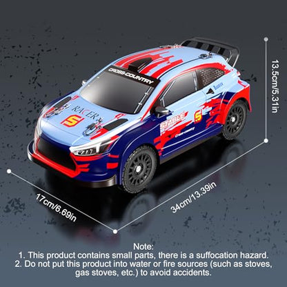 GoolRC RC Rally Car, 1:14 Scale Remote Control Car, 4WD 30KM/H High Speed RC Drift Car, 2.4GHz Full Proportional Racing Vehicle with Drifting Tires and 2 Batteries for Adults