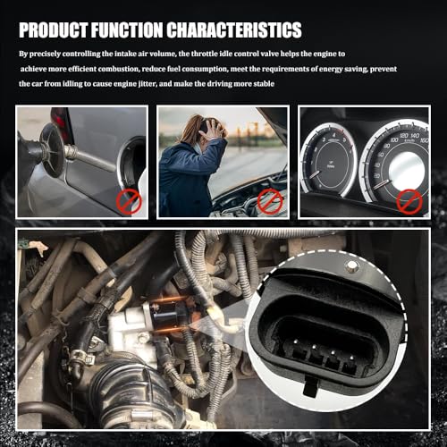 Car Idle Speed Control Valve, Automotive Fuel Injection Idle Air Control Valve for Stable Engine Operation Compatible with King Kong Idle Motor, Auto Replacement Parts #90380 10526 90325864
