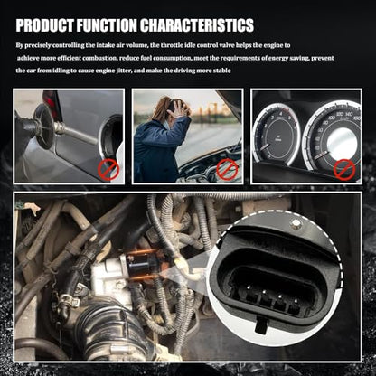 Car Idle Speed Control Valve, Automotive Fuel Injection Idle Air Control Valve for Stable Engine Operation Compatible with King Kong Idle Motor, Auto Replacement Parts #90380 10526 90325864