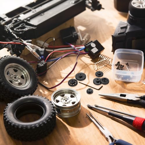 MECCANIXITY Steel M1.5 Gear Set 24T 8mm Shaft Motor Gears for RC Vehicles Truck Drift Car Part, Black - size: 24T