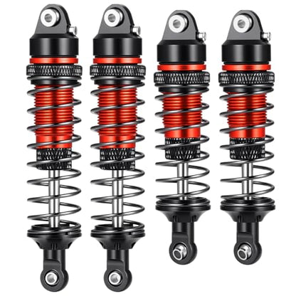 4PCS Full Aluminum RC Car Oil Shock Absorber Front & Rear Shock Absorber Damper Assembled Set Compatible with 1/10 Team Associated RB10 RC Off Road Car Upgrades (Black) - color: Black
