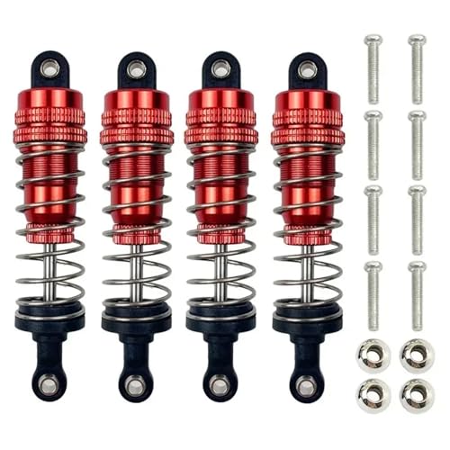 RC Cars Spare Parts for Wltoys 144001 144002 144010 124007 124008 124016 124018 124019 Metal Shock Absorber Oil Damper RC Car Upgrade Parts(Red) - color: Red