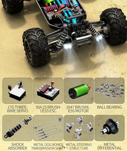 ZLL Beast SG116 MAX Brushless 1/16 Scale 4WD, for Adults, UP to 80KMH RTR RC Truck with 35A 3 Wire ESC, 2.4GHz Remote Control