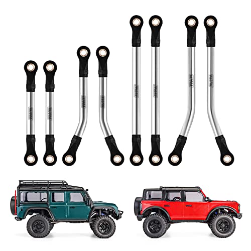 INJORA High Clearance Stainless Steel Links Set for TRX4M Defender Bronco - size: High Clearance Links