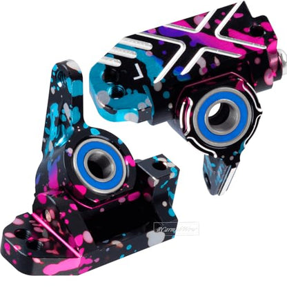 RC Caster Block Set Upgrades Part for 1/10 2WD Slash/Rustler/Stampede 2WD/Bandit 2WD VXL,Aluminium Left Right Caster Blocks,Front Steering Block,Rear Stub Axle Carriers,Polychrome