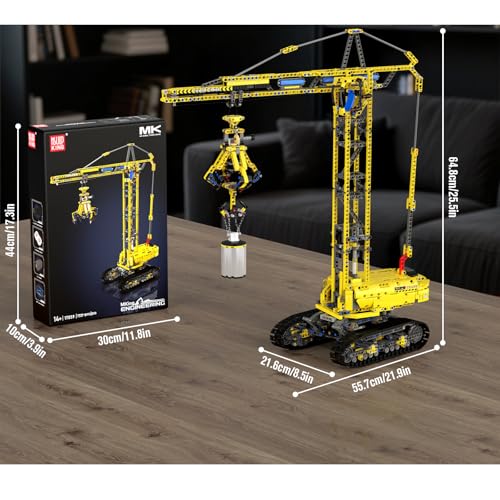 Mould King 17059 Technik Crawler Crane Advanced Building Sets, MOC Mobile Construction Model Toy with APP Remote Control for 14+ Teen/Adults, Large Vehicles Crane Building Kits for Adults(1731PCS) - style: Mobiler Turmdrehkran