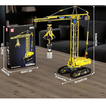Mould King 17059 Technik Crawler Crane Advanced Building Sets, MOC Mobile Construction Model Toy with APP Remote Control for 14+ Teen/Adults, Large Vehicles Crane Building Kits for Adults(1731PCS) - style: Mobiler Turmdrehkran