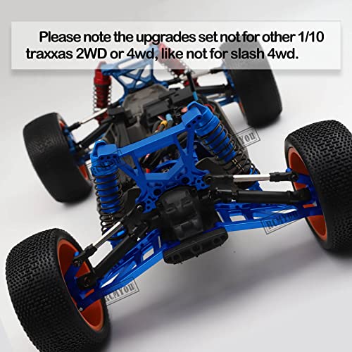 Upgrades Part for 1/10 Rustler 4x4 VXL/Rustler 4x4,Alloy Suspension Arm,Shock Tower,Caster Block,Steering Blocks,Rear Stub Axle Carriers,Steering Bellcranks, (More Durable Arm),Blue - color: Navy Blue-1 Set