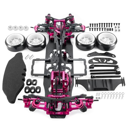 1/10 Alloy & Carbon AWD 4WD Drift Racing Car Frame Body Kit | For Sakura D4, RC Road Drift Car, Upgrade Parts