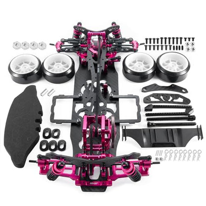 1/10 Alloy & Carbon AWD 4WD Drift Racing Car Frame Body Kit | For Sakura D4, RC Road Drift Car, Upgrade Parts