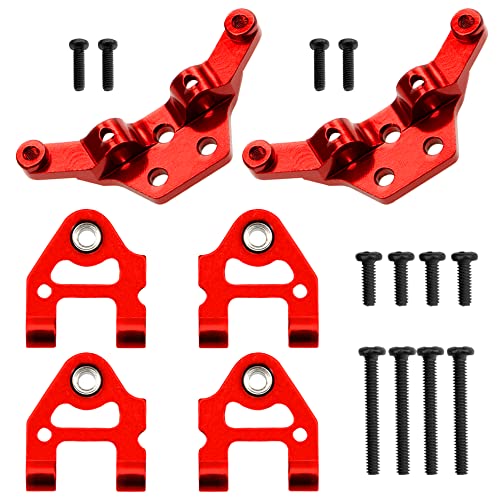 Metal Steering Knuckles Kit A-Arms Suspension Arm Rear Link Rod Shocks & Tires Upgrade Parts Compatible with WLtoys 284131 k979 k989 k999 1/28 RC Car