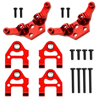Metal Steering Knuckles Kit A-Arms Suspension Arm Rear Link Rod Shocks & Tires Upgrade Parts Compatible with WLtoys 284131 k979 k989 k999 1/28 RC Car