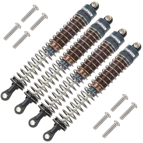 110MM Oil Shock Absorbers Upgrade Compatible with 1/10 RC Crawlers | Fits Tamiya ClodBuster / Bullhead / TRX4 / Axial / D90 - Oil Damper Upgrade - Gray - color: Gray