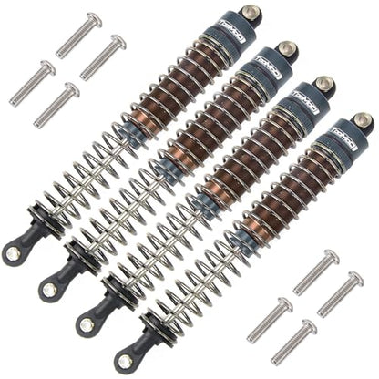 110MM Oil Shock Absorbers Upgrade Compatible with 1/10 RC Crawlers | Fits Tamiya ClodBuster / Bullhead / TRX4 / Axial / D90 - Oil Damper Upgrade - Gray - color: Gray