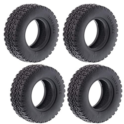 RC Car Tires,WONFAST 4PCS 1.55 inch Mud Wheel Tyre Terrain Crawler Rubber Tires Foam Insert for 1:10 RC Crawler Car for 1:10 Axial 90069 TF2 D90 CC01 LC70 Tamiya MST JIMNY UTB18(76MM-A) - color: 76mm-a