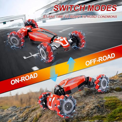 Gesture RC Car, 4WD Gesture Sensing RC Stunt Car Toys for 6-13 Ages Boys Girls, Drift Hand Controlled Remote Control Twist Cars 360° Rotation with Lights Music for Birthday Gifts