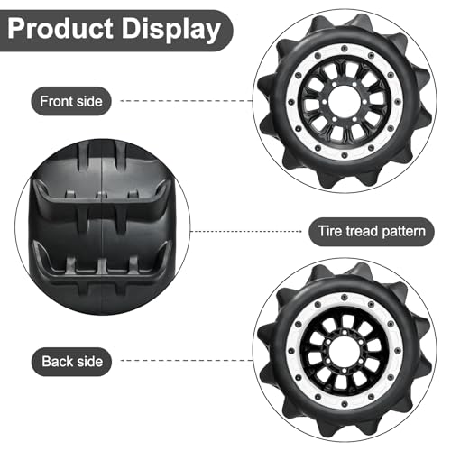 LRFHL 2.8 Beadlock Wheel Tires with 14mm/12mm Hex Adapter for 1/10 RC Car | 4PCS RC Tires Sand Terrain, 1/10 RC Monster Truck, for Traxxas Rustler Stampede Redcat Arrma Vorteks Big Rock Granite - color: White