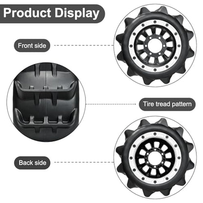 LRFHL 2.8 Beadlock Wheel Tires with 14mm/12mm Hex Adapter for 1/10 RC Car | 4PCS RC Tires Sand Terrain, 1/10 RC Monster Truck, for Traxxas Rustler Stampede Redcat Arrma Vorteks Big Rock Granite - color: White