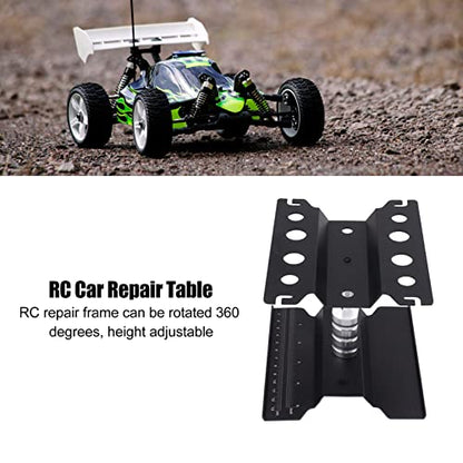AYNEFY Rc Car Work Stand,Aluminum 360 Degree Rotation RC Car Maintenance Workstation Repair Table RC Car Display Bracket for Off Road Vehicle Shipping Drafting Tables(Black) - color: Black
