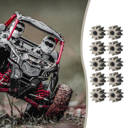 10Pcs RC Motor Pinion Gear Set, Metal 10T Replacement for 1/12 MN99S2 MN78 MN82 MN168 Crawler Truck Upgrade Parts