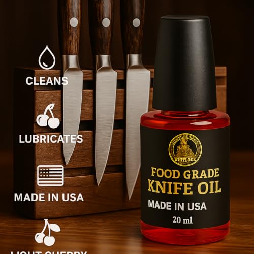 Horace Whitlock Knife Pivot Oil – Premium Food-Safe Lubricant for Folding Pocket Knives, Bearings & Washers | Precision Needle Applicator | 20 ml (0.68 oz)