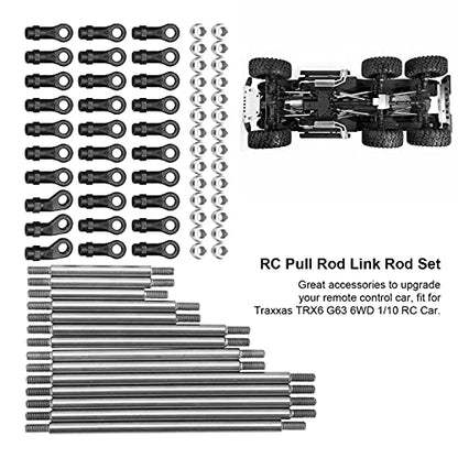RC Pull Rod Link Rod Set, RC Metal Link Tie Rod Pull Rod with End Ball Set Lower Body Weight for G63 6WD 1/10 RC Car