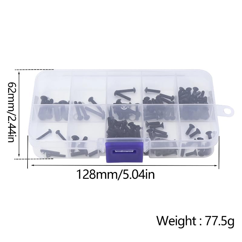 Stainless Steel Allen Screws Assortment Kit for Hyper Go 1/16 16207 16208 16209 16210 H16 / 1/14 H14BM 14209 14210 14301 14302 14303 RC Screw Set Kit