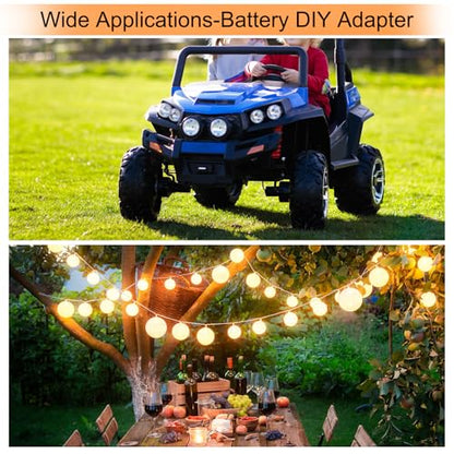 HARFINGTON Battery Adapter Converter for DIY Rc Car Truck Toys' 18V Battery, Battery Conversion Kit with 12AWG Wire, Wire Harness Connector, Red - color: Red