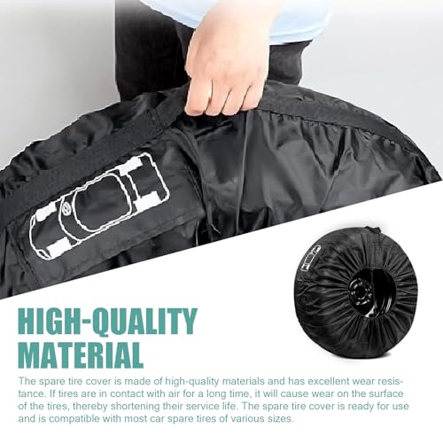 Car Tire Protector, Car Spare Tire Cover, Spare Tire Storage Bag, Universal for Most Cars (Black #31.49")