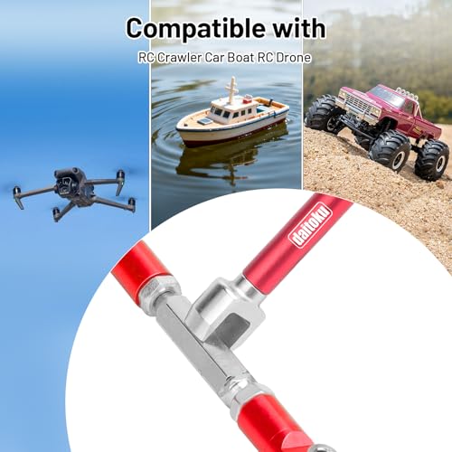 daitoku RC Wrench 3.0/4.0/5.0/5.5/6.0mm Turnbuckle Nut Ball Joint Remover 5PCS for RC Crawler Car Boat Drone Upgrade Parts (Red) - color: Red