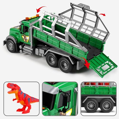 Dwi Dowellin Toy Truck Transport Cars Carrier with Dinosaur for Kids Toddlers,Birthday Gifts for Boy Toddler Child 3 4 5 6 Years Old - style: dinosaur truck