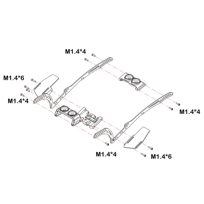 MEUS RACING SCX24 LCG Chassis TC4 Titanium Frame for Axial SCX24 1/24 RC Crawler Upgrades (Dead90) - color: Dead90