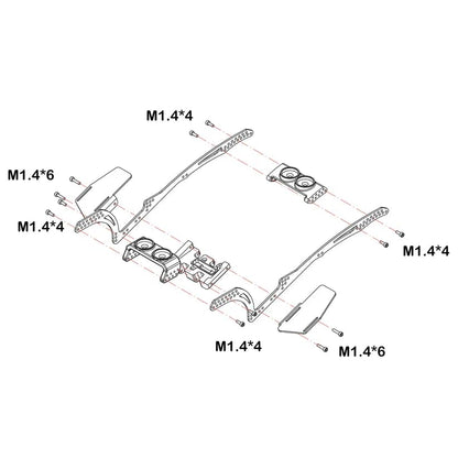 MEUS RACING SCX24 LCG Chassis TC4 Titanium Frame for Axial SCX24 C10 Bronco Wrangler 1/24 RC Crawler Upgrades (C10) - color: C10