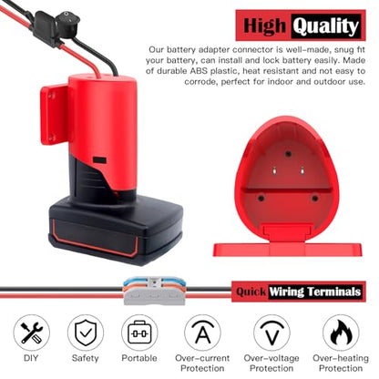 1 Packs Adapter for Milwaukee M12 Battery Adapter 12V Battery Conversion Kit with Switch, Fuse & Wire Terminals, 12AWG Wire, Power Connector for DIY Rc Car Toys and Robotics - size: 1 Pack
