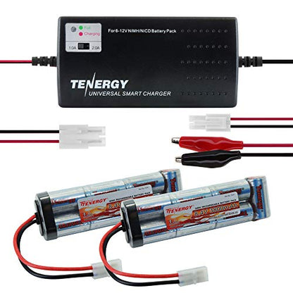 Tenergy Airsoft 8.4V 3800 mAh Flat NiMH Batteries - color: 2 pc batteries + Charger