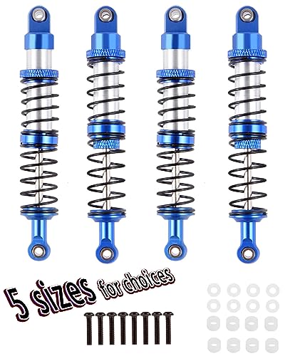 90mm RC Shocks Absorber Upgrades for 1/10 RC Hobby Cars,4PCS 7075 Aluminum Full Metal Front Rear Shocks Absorber Damper,Navy Blue - size: 90 MM (3.54 in)