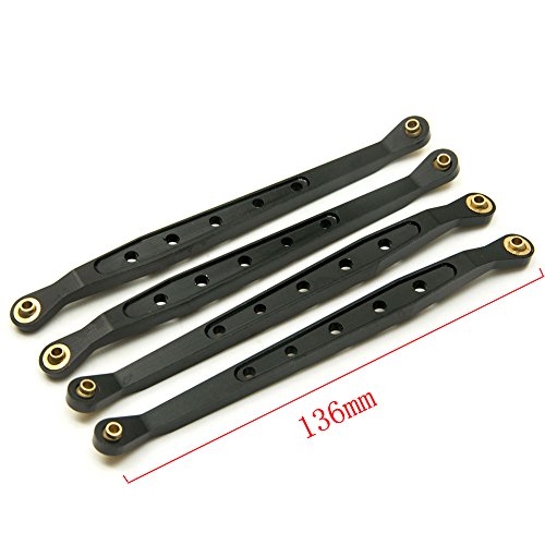 8 Pcs Aluminum Linkage Rod Arm Set/Upper and Lower Suspension Links Set of 8 for 1/10 Axial Wraith 90018 RC Truck (Black, Type A)