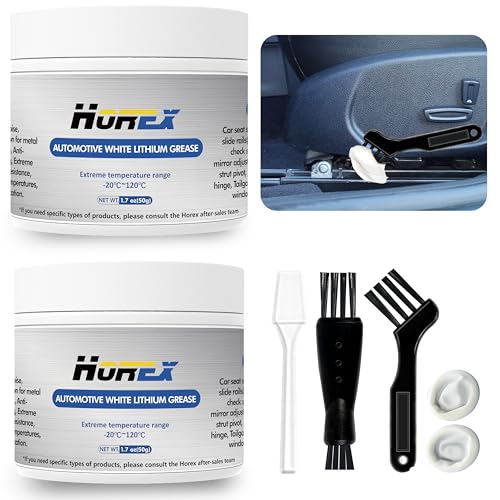 White Lithium Grease 3.53oz Automotive Lubricant 100g Multi-Purpose Car Door Hinge Handle Seat Slide Sunroof Sliding Door Track Rail Gear Prevent Rust Corrosion Lube for Garage Industrial 2pcs - size: 50 grams (2-Pack)