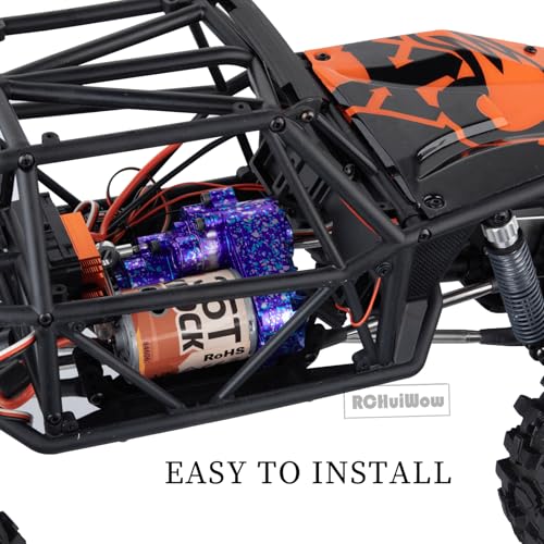 RC Transmission w/Gear Upgrades Part for 1/10 SCX10 AXI03004 Capra 1.9 UTB,Aluminium Alloy Complete Gearbox Transmission Case with Gear,Mix Purple&Blue - color: Multicolorred(1set)