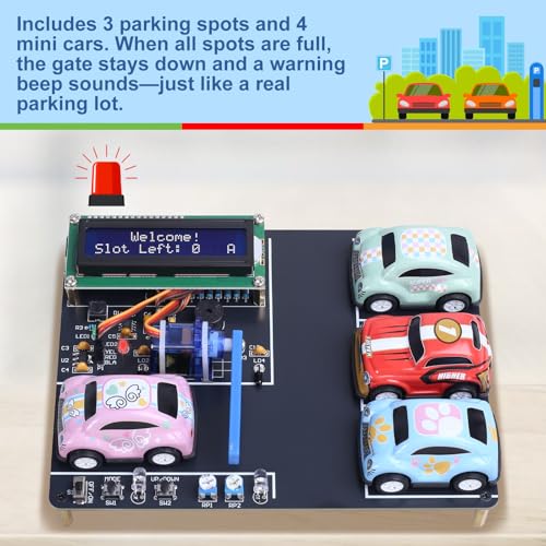 MIOYOOW DIY Smart Parking System Soldering Kit for Teens & Students | with Sensor Control, Automatic Gates & Parking Display, STEM Soldering Practice Kit, Electronics Project for Home & School