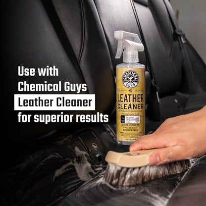 Chemical Guys Long Bristle Horse Hair Leather Cleaning Brush - Leather Brush to Gently Clean Car Interiors,Furniture,Sneakers,Boots,and More - Safe for Natural,Synthetic,Faux,and Pleather,(Pack of 12) - size: Brush (Pack of 12)