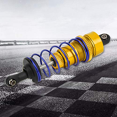 2pcs 92mm RC Oil Pressure Adjustable Front Shock Damper, 1/10 RC Car Shock Absorber, Upgraded Aluminum Alloy Buggy Suspension for ZD Racing 7358 HSP (Gold) - color: Gold