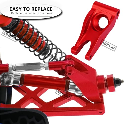 Upgrades Part for 1/10 Senton/Granite/BigRock/Vorteks 3S Blx MEGA550 4X4,Aluminum Front Steering Block Knuckles C-Hubs Caster Blocks Rear Hubs Hops Up,AR330442 AR330467 AR330469,Red - color: Upgrades (Red)