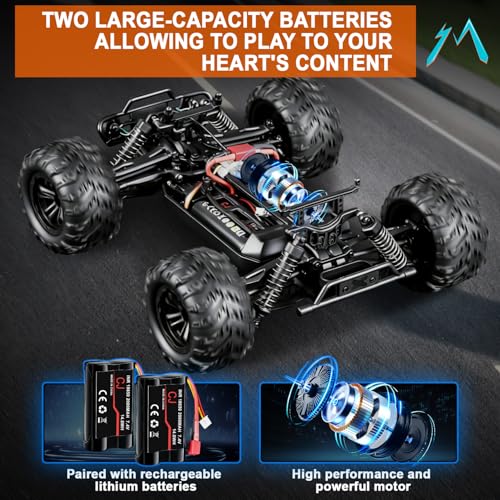 Fast Remote Control Car, RC Cars 1:16 4WD High Speed Motor | for Adults 30+KPH 2.4GHz Remote Control with No Delay Off Road RC Truck All Terrains RC Cars for Professional Enthusiast