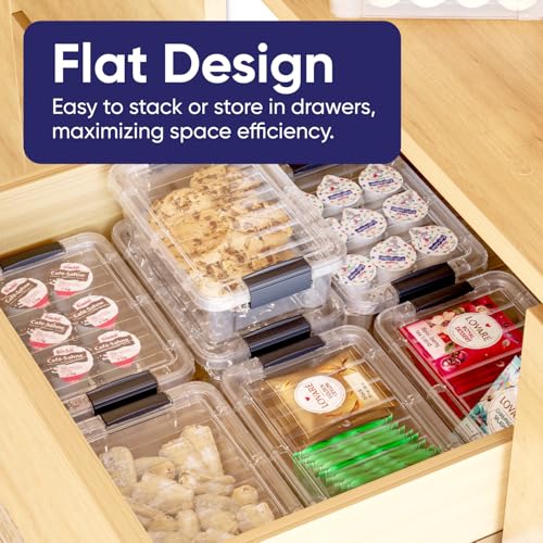 Superio Mini Storage Container Plastic Crayon Box Art Supplies and Sewing Case Stackable Clear Small Organizer for Beads, Stationery, Chalk, and Food, 0.7 Quart, 4 Pack - size: 0.7 Quarts, style: 4 Pack