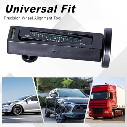 Camber Alignment Tool Universal Camber Gauge, Gauge Accurate -5 +5, Wheel Alignment Tool with Magnetic Base for Car SUV RV Off Road Vehicle (Black) - color: Black